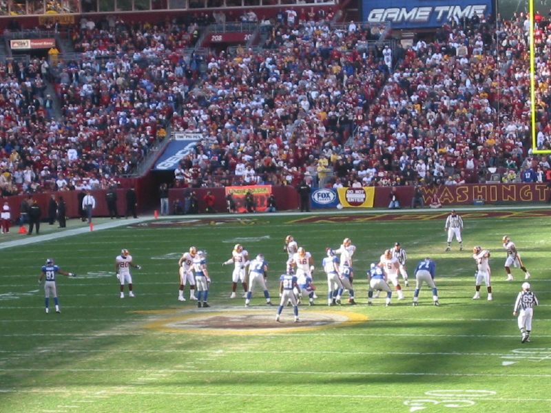 The Washington Redskins and New York Giants face off at FedExField in 2005.