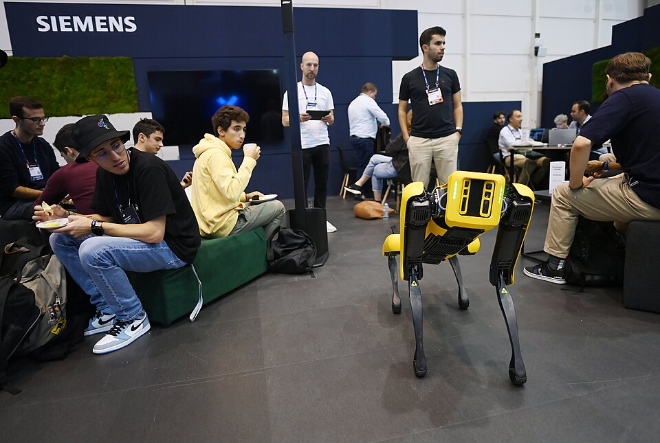 2 November 2022; Spot, the Boston Dynamics robot at the Siemens Developer Lounge during day one of Web Summit 2022 at the Altice Arena in Lisbon, Portugal. Photo by Stephen McCarthy/Web Summit via Sportsfile