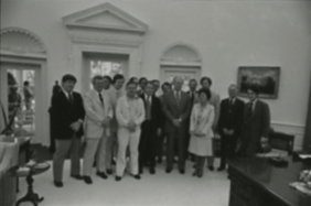 The photo contact sheet, identified as B1540 by the White House Photographic Office (WHPO), is housed at the Gerald R. Ford Presidential Library, a branch of the National Archives and Records Administration (NARA).
This file is a 200 dpi photo contact sheet having images from roll of film B1540 of t