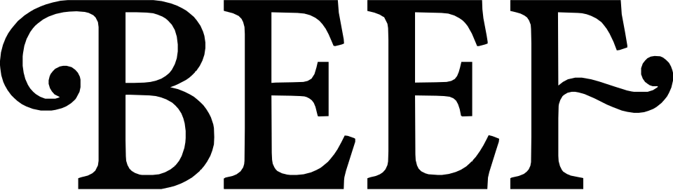 Logotype of Beef (TV series), an American television series.