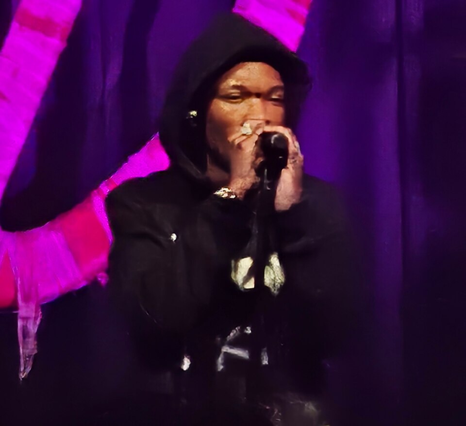 A photo of the singer D4vd performing at the Fonda Theatre on June 27, 2024