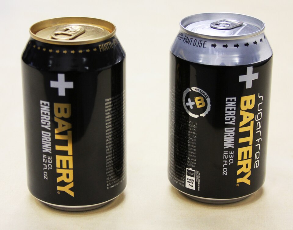 Cans of energy drinks