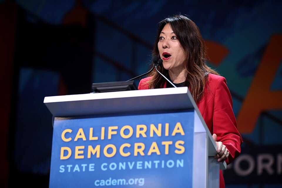 State Treasurer Fiona Ma speaking with attendees at the 2019 California Democratic Party State Convention at the George R. Moscone Convention Center in San Francisco, California.

Please attribute to Gage Skidmore if used elsewhere.
