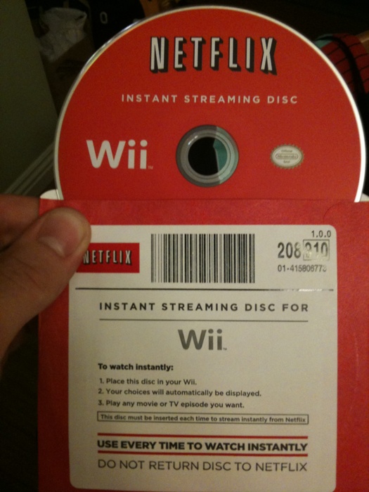 Netflix Wii Envelope