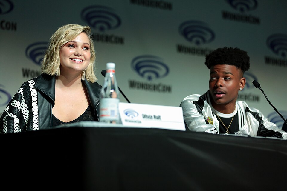 Olivia Holt and Aubrey Joseph speaking at the 2018 WonderCon, for "Cloak &amp; Dagger", at the Anaheim Convention Center in Anaheim, California.
Please attribute to Gage Skidmore if used elsewhere.