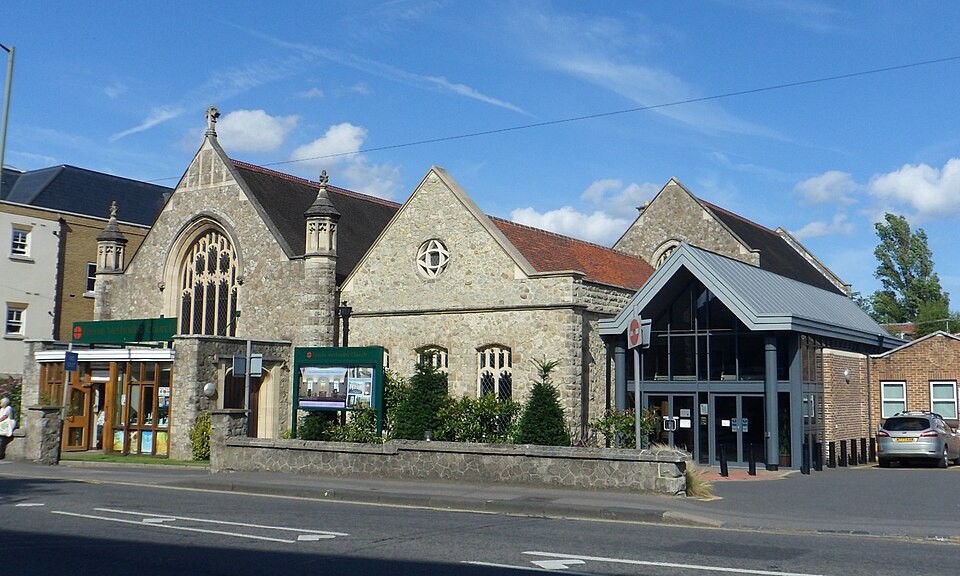 Epsom Methodist Church, South Street, Epsom, Epsom and Ewell Borough, Surrey, England.  Successor to a now demolished Wesleyan chapel in Waterloo Road.