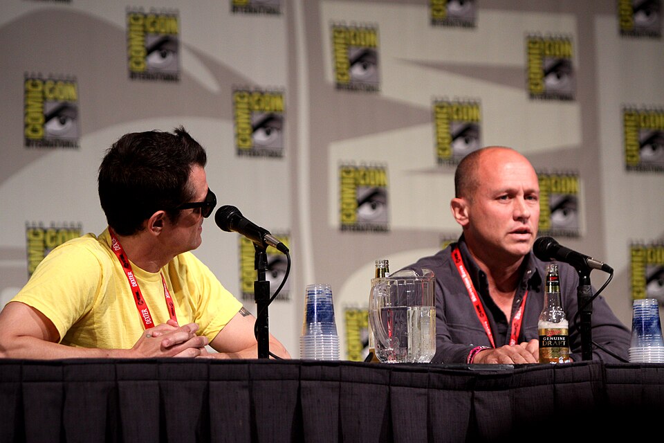 Johnny Knoxville and Mike Judge at the 2011 San Diego Comic-Con International in San Diego, California.