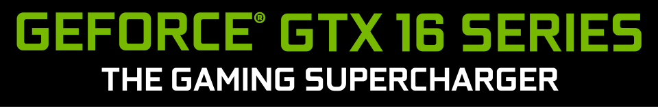 GTX 16 series logo with official slogan