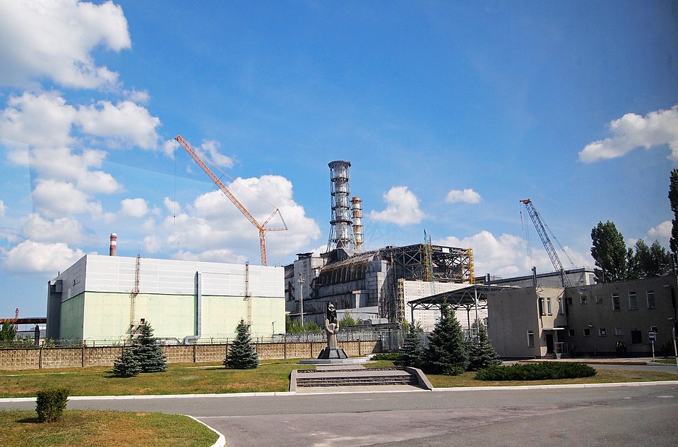 Chernobyl nuclear plant on August 2013. The reactor 4 is shown in center.