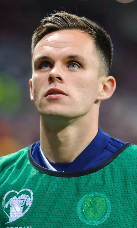 Scottish footballer Lawrence Shankland on 10 October 2019, during the 2020 UEFA European Championship qualifying match between Scotland and Russia in Moscow.