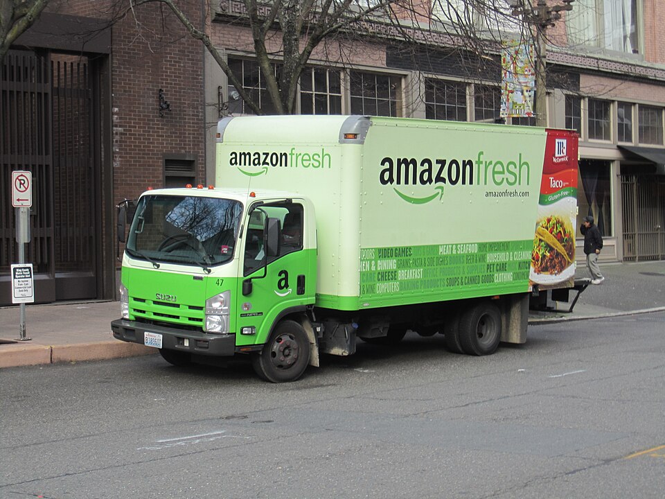 Amazon Fresh truck in Pioneer Square