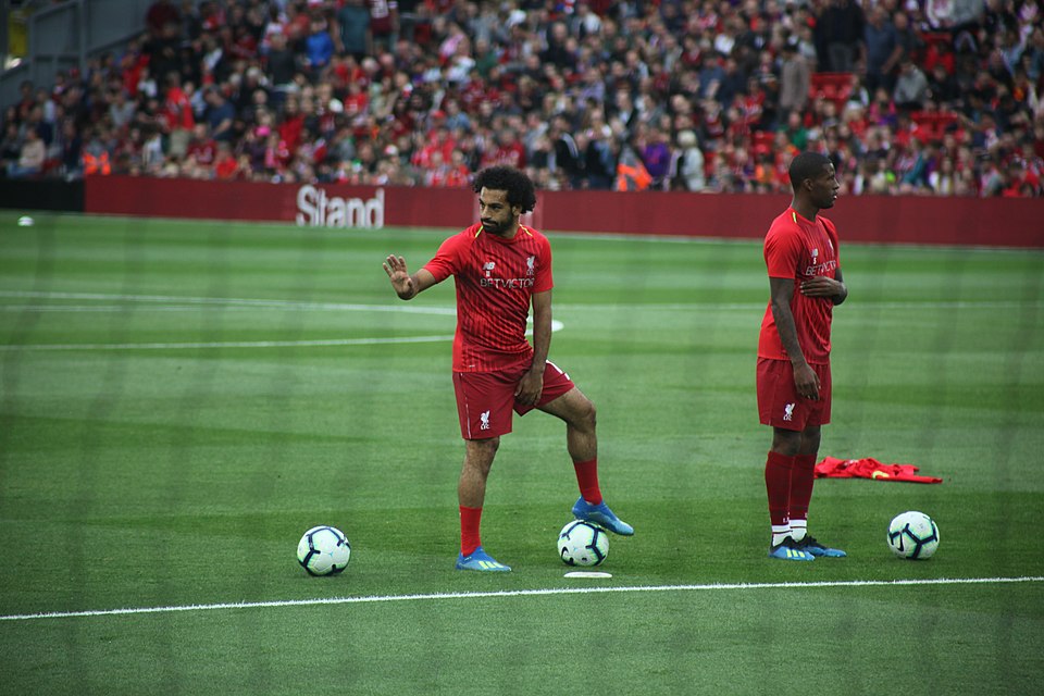 Mohamed Salah in Liverpool training