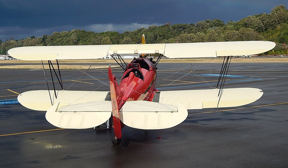 Biplane Waco UPF-7 at Boeing Field, Seattle WA  registration NC30143