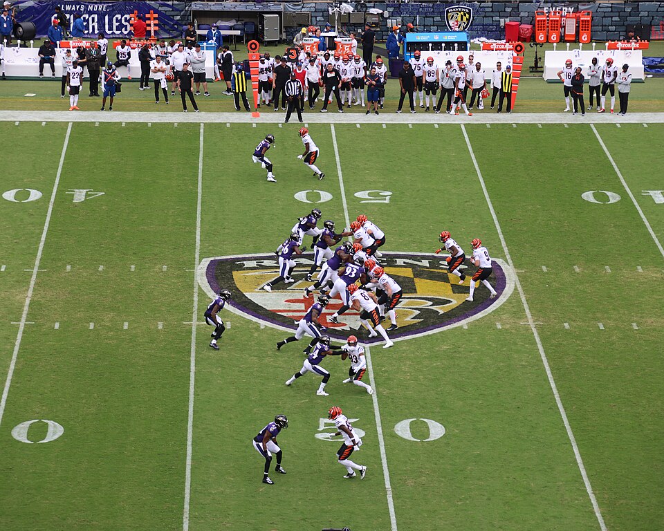 Baltimore Ravens versus Cincinnati Bengals in a game at M&amp;T Bank Stadium on October 24, 2021.