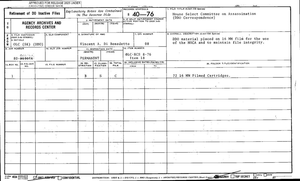 President Donald J. Trump signed Executive Order 14176, Declassification of Records Concerning the Assassinations of President John F. Kennedy, Senator Robert F. Kennedy, and the Reverend Dr. Martin Luther King, Jr., on January 23, 2025.Released: July 21, 2025 - 3:30 PM ET Release: 243,496 pages (6,