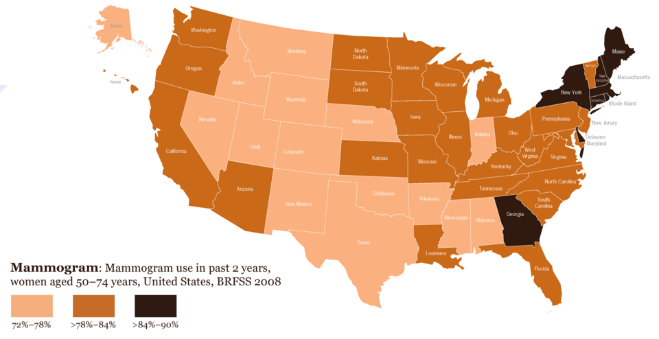 Mammogram Cancer Screening in the US 2008