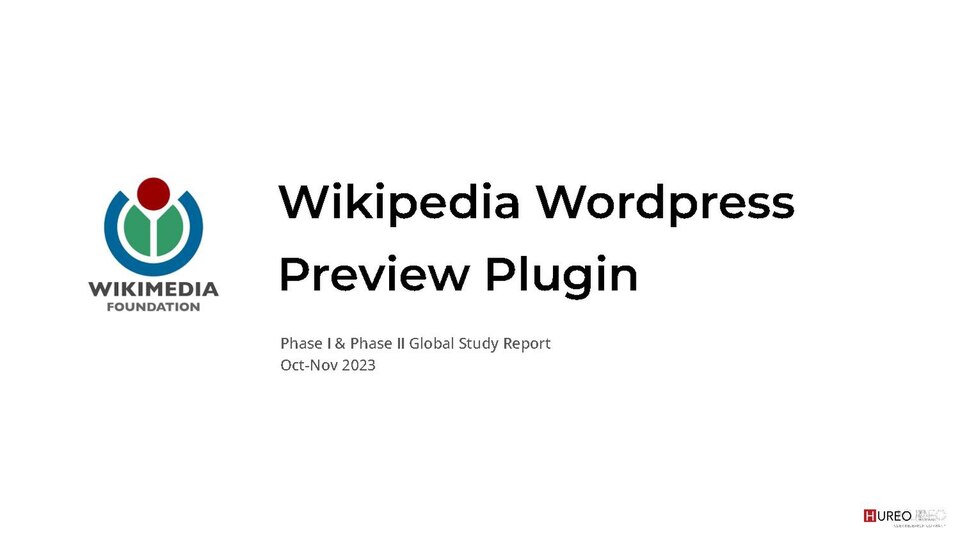 UX research report about how site owners and site readers use and interact with the Wikipedia Wordpress Preview plugin.