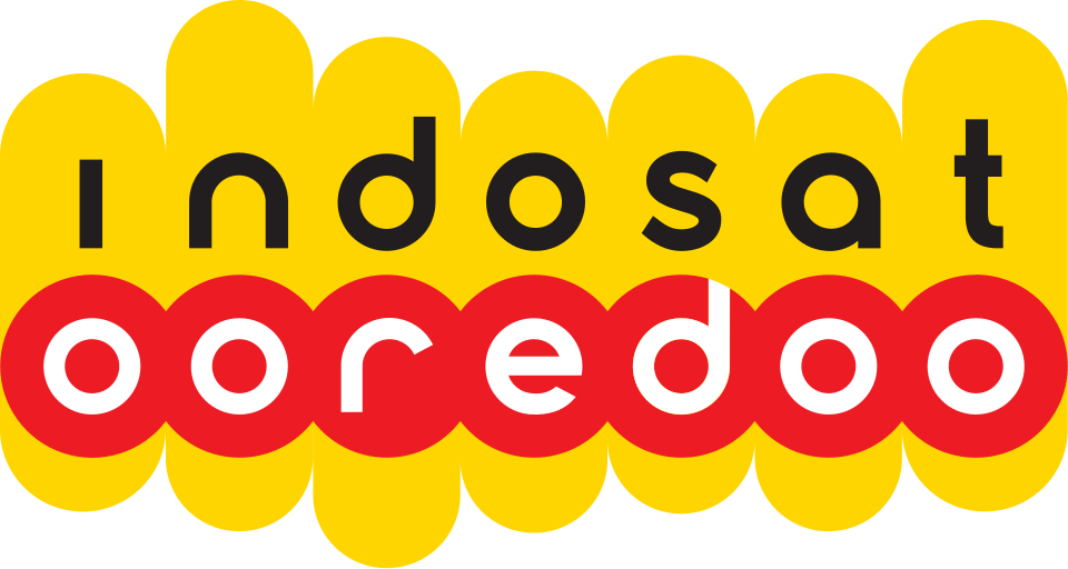 Logo of Indosat Ooredoo, a telecommunications provider in Indonesia.