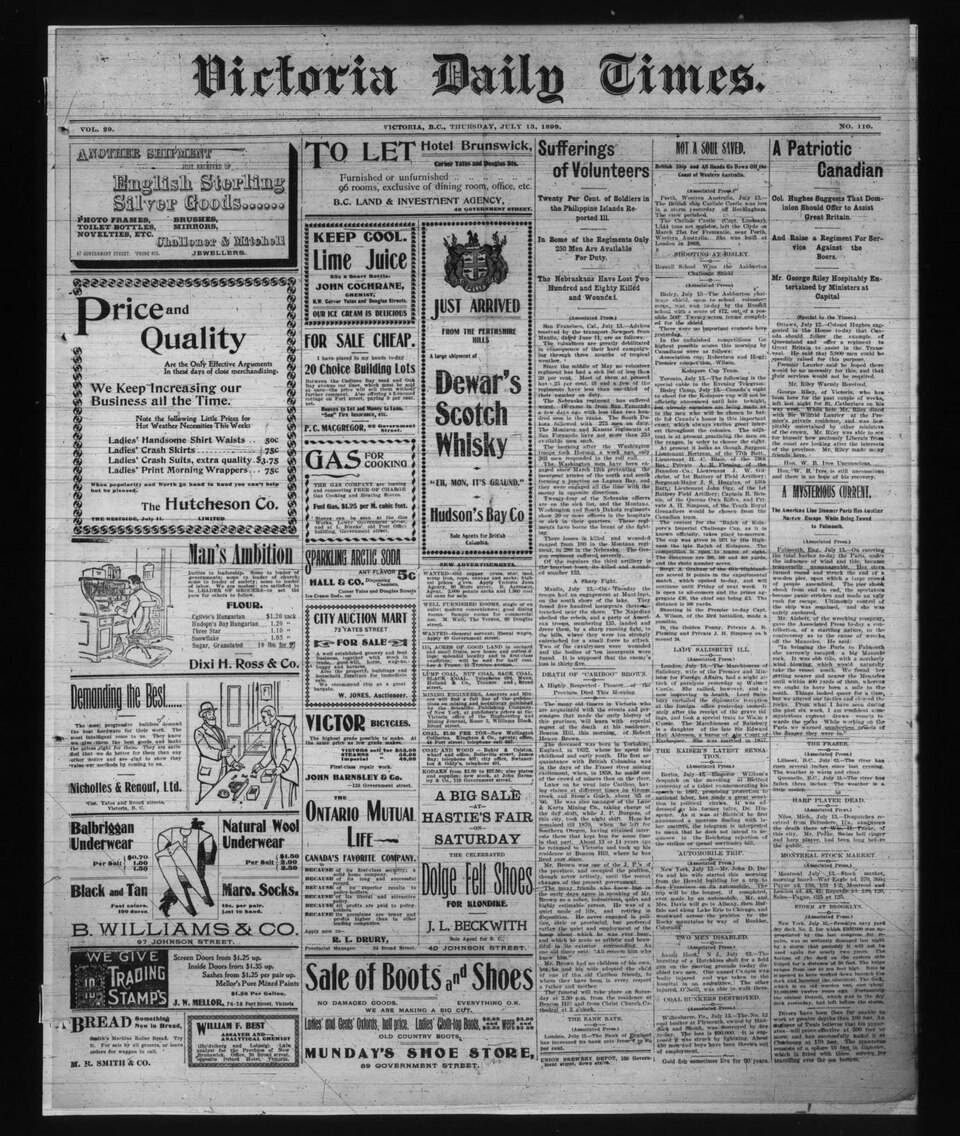 Historic newspaper from British Columbia - Canada

Subjects: British Columbia; Newspapers