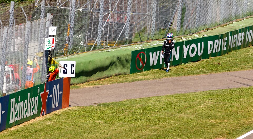 Kimi Antonelli (Mercedes) after retiring from the 2025 Emilia Romagna Grand Prix.