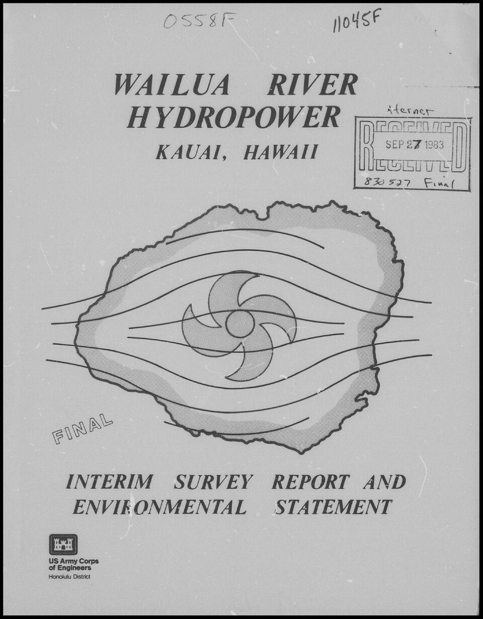 Final interim survey report and environmental statement- Wailua River hydropower, Kauai, Hawaii - USACE-p16021coll7-22686