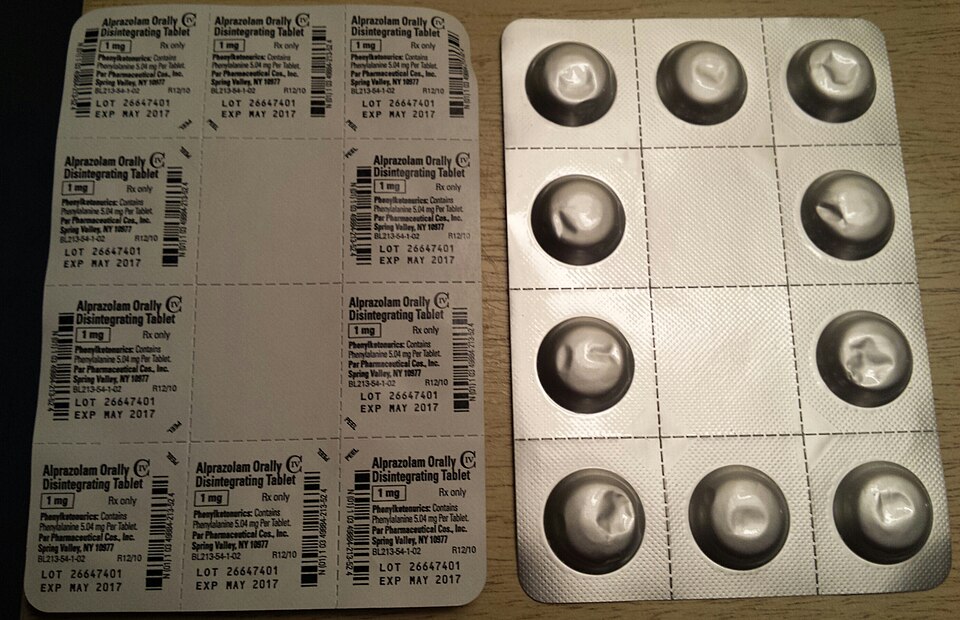 alprazolam orally disintegrating tablets (ODT) 1mg, 1 individual blister Packaging assembly unit. containing a total of 10 blisters / blister pack. Trade Name is Niravam.