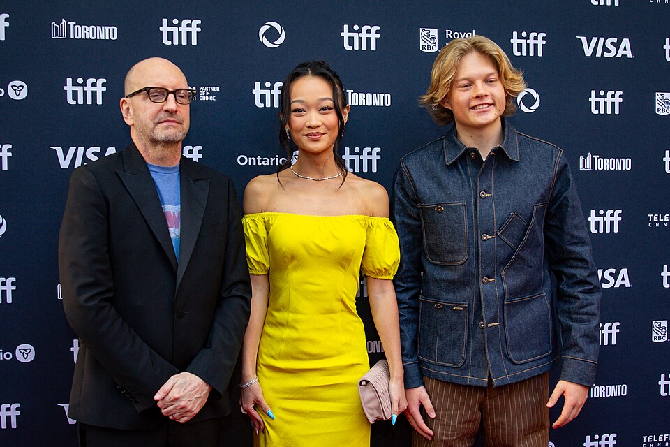 Steven Soderbergh, Callina Liang, and West Mulholland at the 2024 Toronto International Film Festival (TIFF) for the movie Presence.