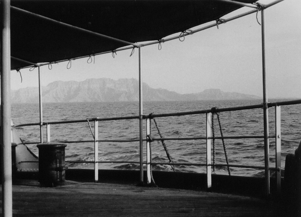 German cargo ship MS Bernhard Howaldt in the Strait of Hormuz in dezember 1957