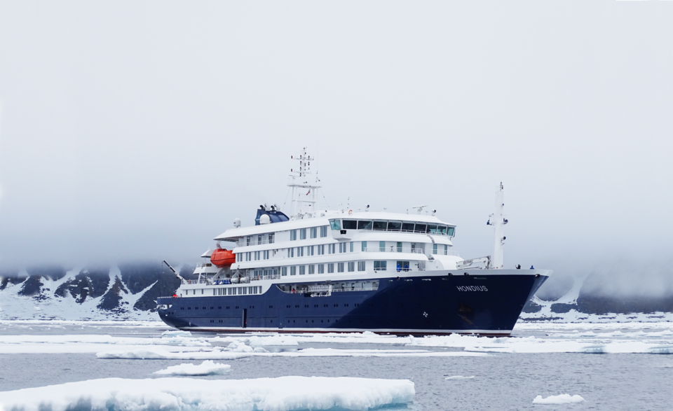 Free images of the MV Hondius, a 170-passenger Polar Class 6 expedition ship launched in 2019, are primarily available through Oceanwide Expeditions' gallery.
