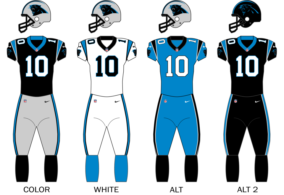 The uniforms of the Carolina Panthers since the 2022 season