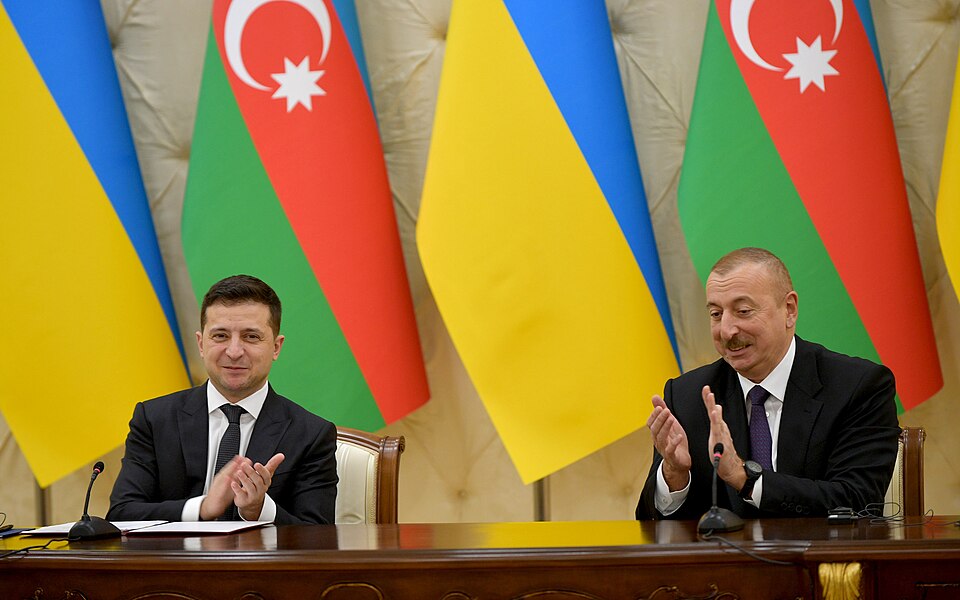 Meeting between President of Ukraine Volodymyr Zelenskyy, who is on an official visit to the Republic of Azerbaijan, and President of Azerbaijan Ilham Aliyev started in Baku 2019-12-17.