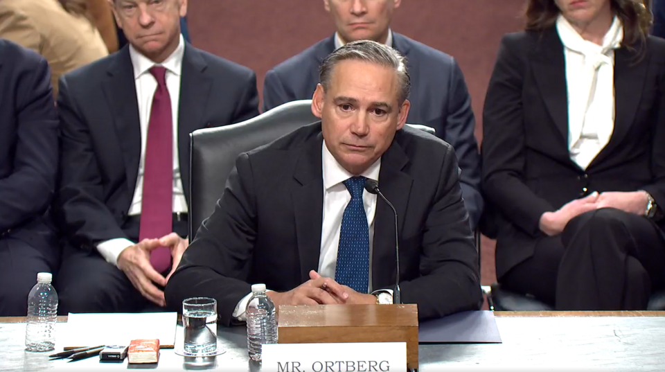 Boeing CEO Kelly Ortberg testifies in front of the Senate Committee on Commerce, Science, and Transportation on April 2, 2025.