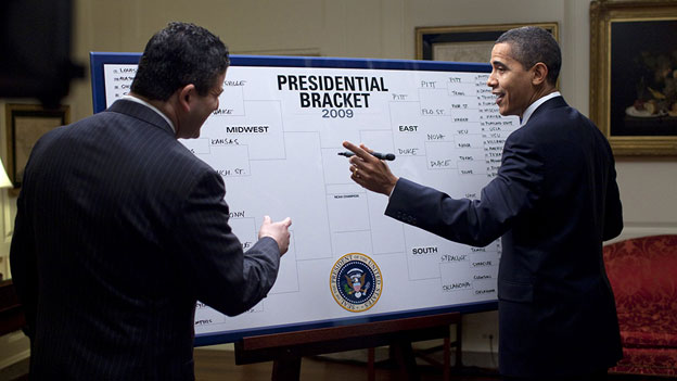 U.S. President Barack Obama picks his winners for the 2009 NCAA Men's Division I Basketball Tournament.