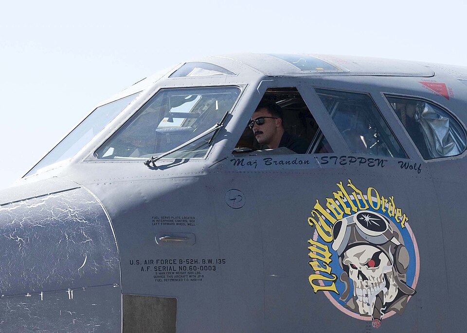 Paul Skenes, a pitcher for the Pittsburgh Pirates, tours the cockpit of a B-52 Stratofortress at Barksdale Air Force Base, Louisiana, Oct. 3, 2023. He and several members of the Radiance Technologies Independence Bowl Committee toured the 307th Bomb Wing to learn more about Barksdale’s role in the n
