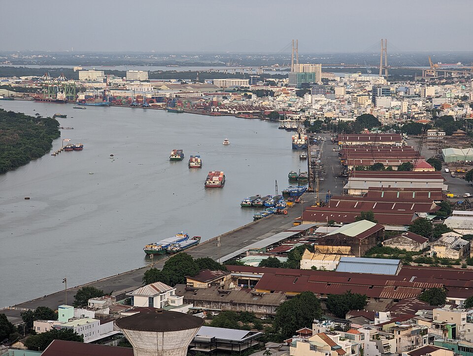 Container ships on Saigon River