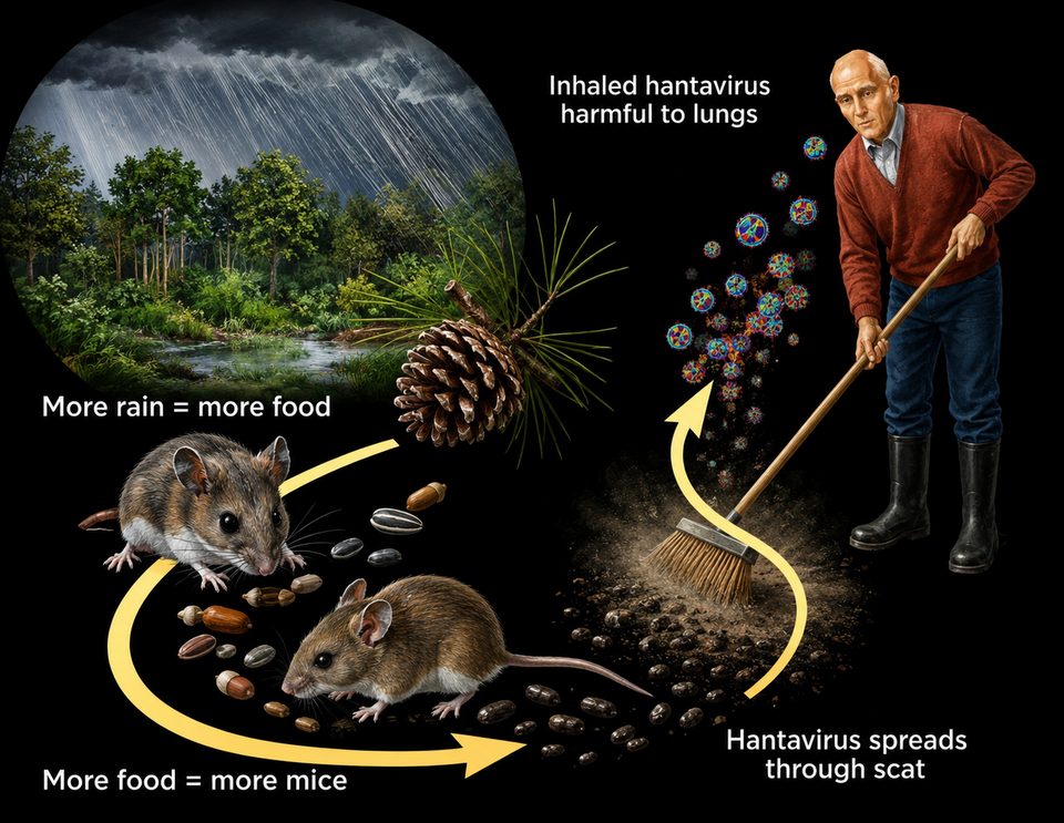 A diagram of the cycle of the orthohantavirus