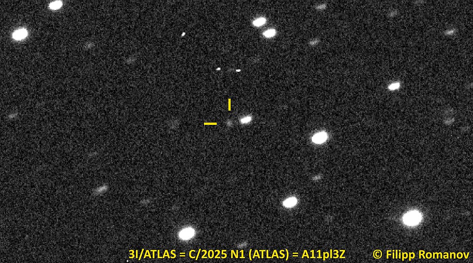 On July 2, 2025, I confirmed new interstellar comet A11pl3Z remotely using iTelescope.Net T72 (0.51-m f/6.8 reflector + CCD) at Rio Hurtado Valley, Chile, MPC code X07. This image: stacked from 5x20 sec. photos with Luminance filter, for 2025-07-02.315637 UT. I measured the magnitude 17.5 G.My astr