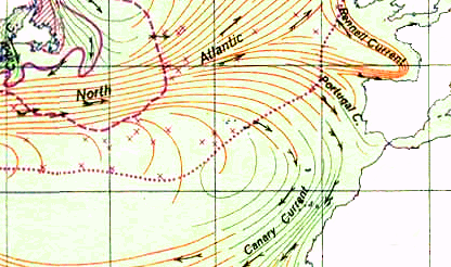 Ocean Currents and Sea Ice from Atlas of World Maps, United States Army Service Forces, Army Specialized Training Division. Army Service Forces Manual M-101 (1943).