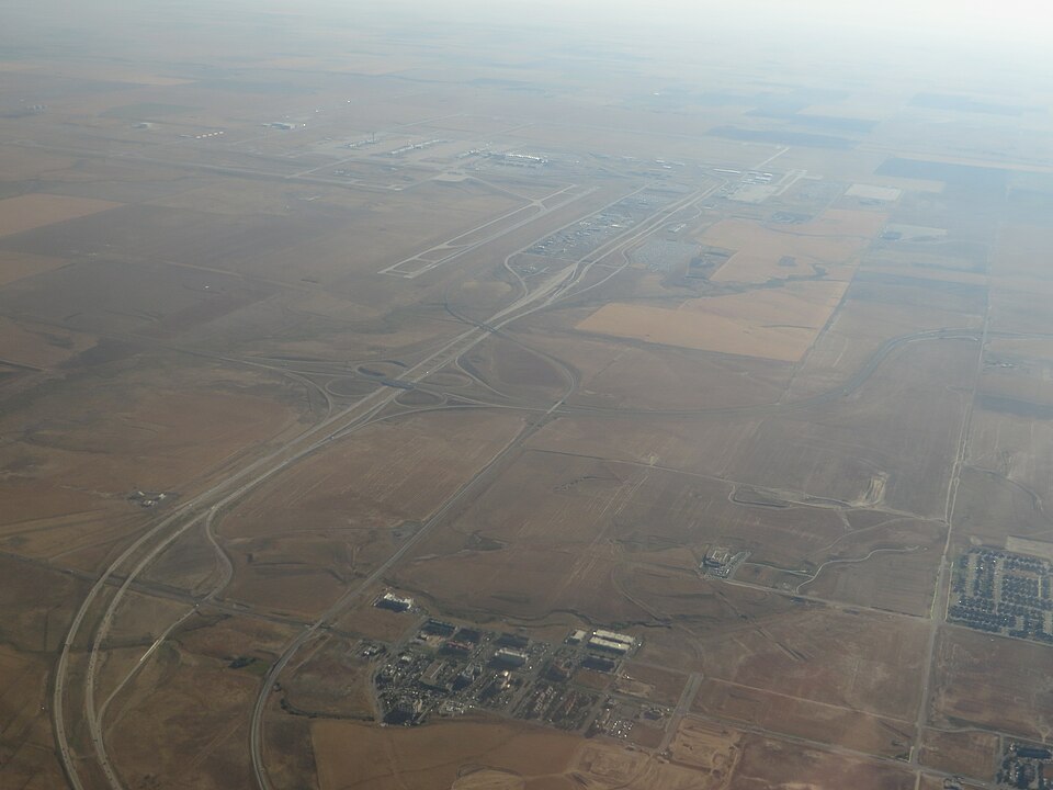 Denver International Airport, often referred to as DIA, is an airport in Denver, Colorado. At 53 square miles it is the largest airport in the United States by total area, and the second largest airport in the world after King Fahd International Airport. Runway 16R/34L is the longest public use runw