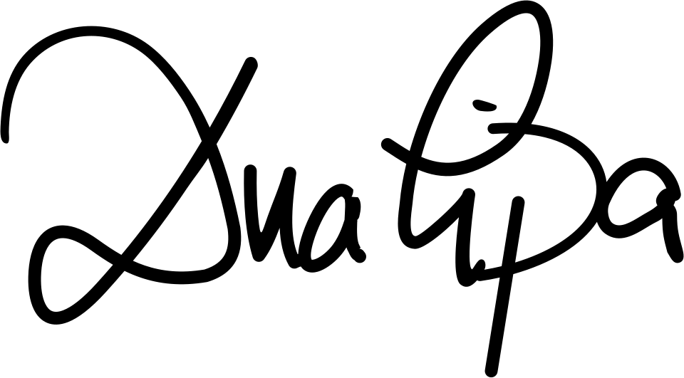 Digital recreation of Dua Lipa's signature