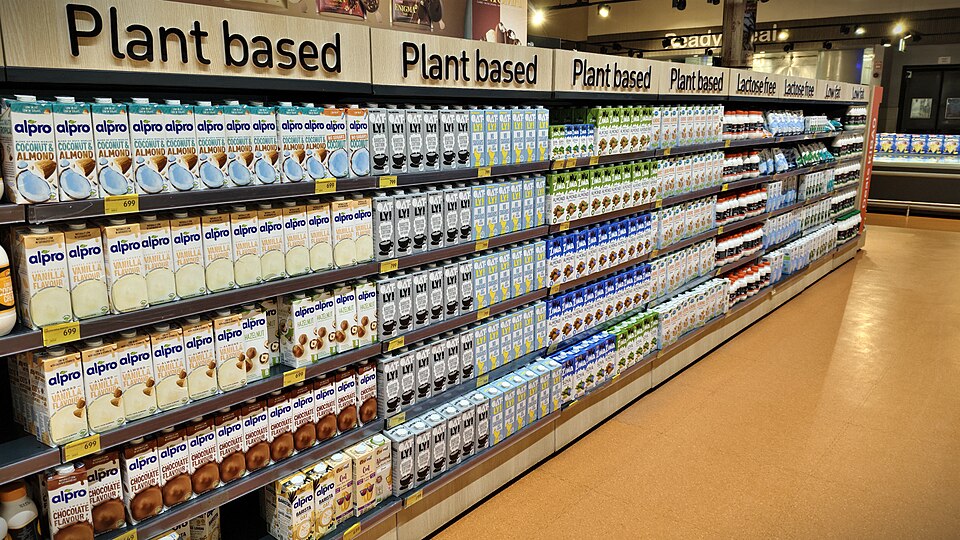 A display of dairy products in a grocery in Nairobi