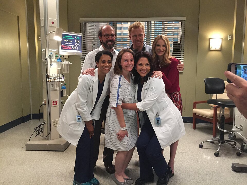 Photo of Mandalynn on last day on set with cast members. In this photo Lto R Top: Eric Lange, Director Kevin McKidd, Jenny Cooper. Bottom: Kelly McCreary, Mandalynn Carlson and Sara Ramirez. Photo taken August 2015, Hollywood, California.