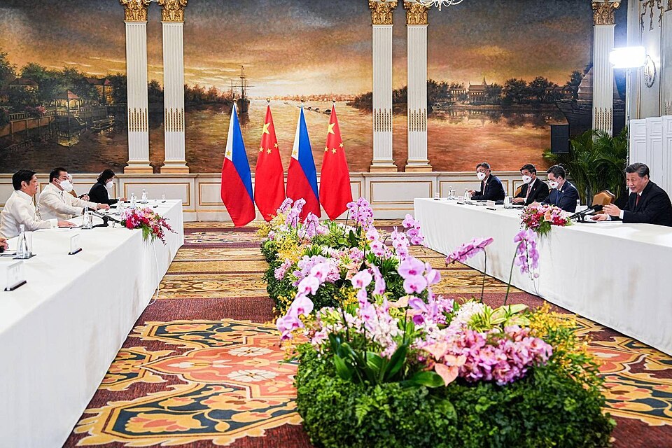 Philippine president Bongbong Marcos and Chinese leader Xi Jinping meet on the sidelines of the APEC Economic Leaders' Meeting in Bangkok, Thailand, on November 17, 2022.