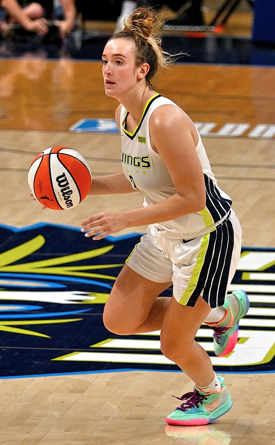 Marina Mabrey of the WNBA Dallas Wings during a game played on Sept. 19, 2021.