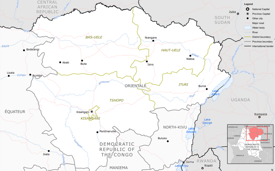 ECHO DRC Province Orientale Editable A4 Landscape