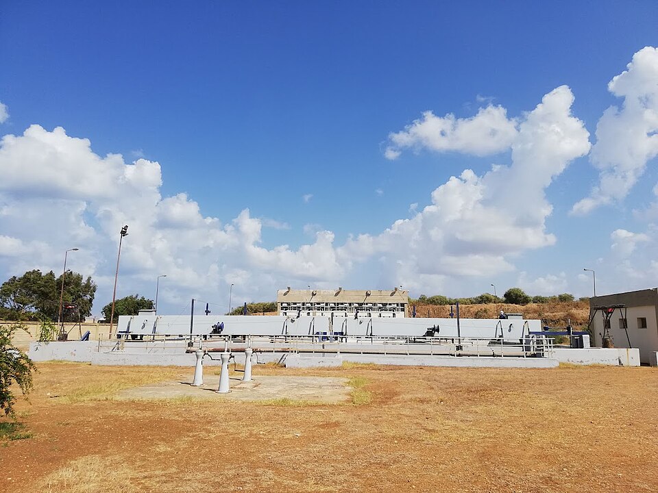 View of the Al-Ghadir wastewater plant, Beirut, Lebanon, 2021. First wastewater treatment plant in Lebanon established in 1997.