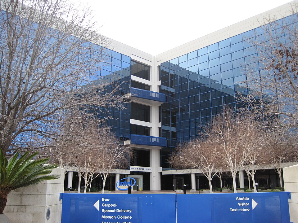 Intel's global headquarters at 2200 Mission College Boulevard, Santa Clara, California.