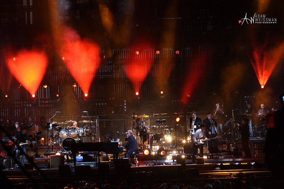 Billy Joel Plays the Piano at Shea Stadium during his "Last Play At Shea" Concert in 2008. This was the last concert held at Shea Stadium before being replaced by Citi Field.