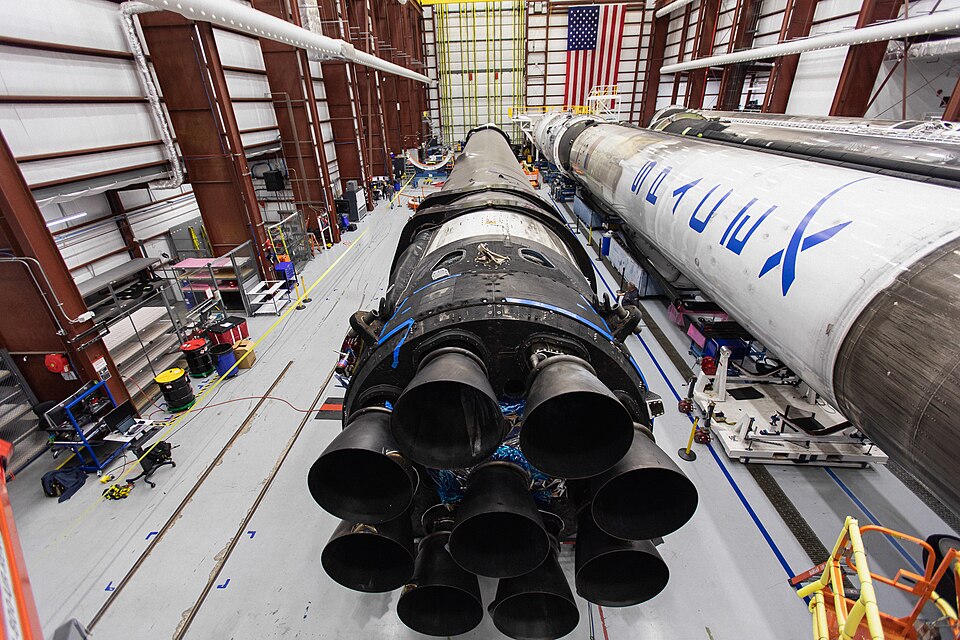 The SpaceX Falcon 9 rocket that will be used for the company’s In-Flight Abort Test arrives at SpaceX’s hangar at Launch Complex 39 at NASA’s Kennedy Space Center in Florida. The test will demonstrate the spacecraft and launch system’s ability to abort in the unlikely case of an emergency after lift