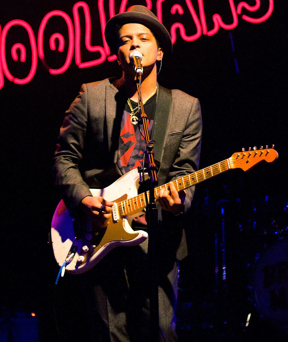 Bruno Mars performing in Houston, Texas on November 24, 2010.